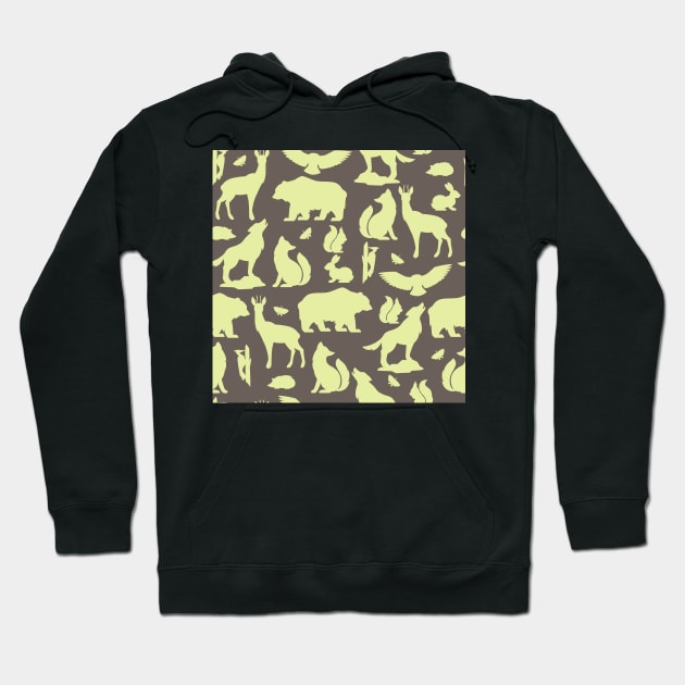 Born To Hunt Forced To Work | Wilderness | Wild Animals Pattern Hoodie by Nonconformist